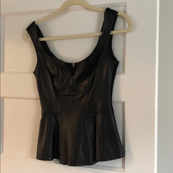 Nanette Lepore Tops - Leather Peplum top - size 0